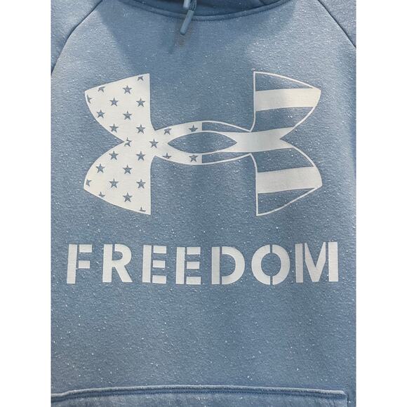 Under Armour Lt.  Blue  Fleece Freedom Rival hoodie XL - Picture 5 of 12